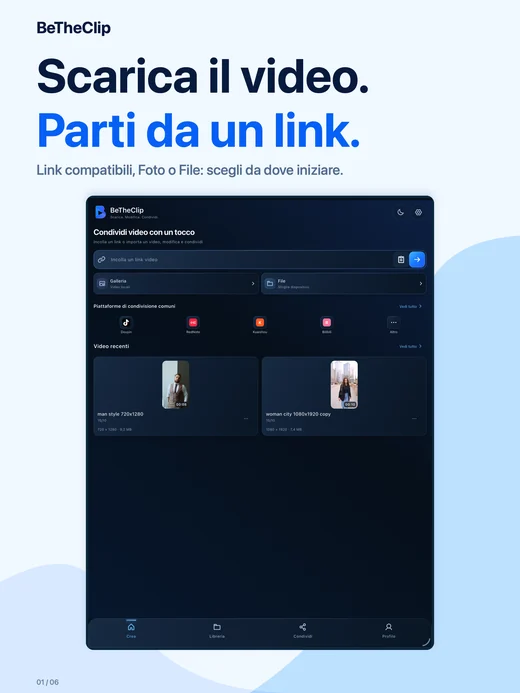 iPad · Scarica il video. Parti da un link.
