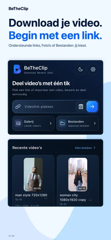 iPhone · Download je video. Begin met een link.