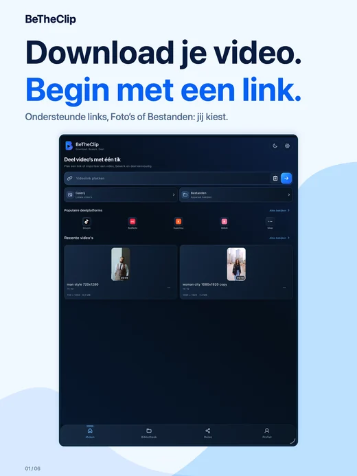 iPad · Download je video. Begin met een link.