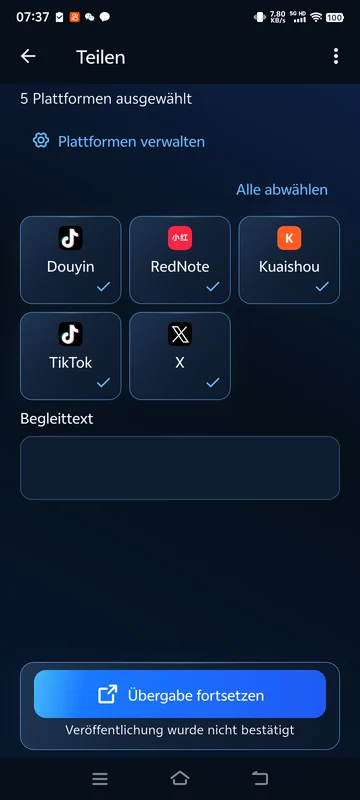 Echte Android-Oberfläche von BeTheClip