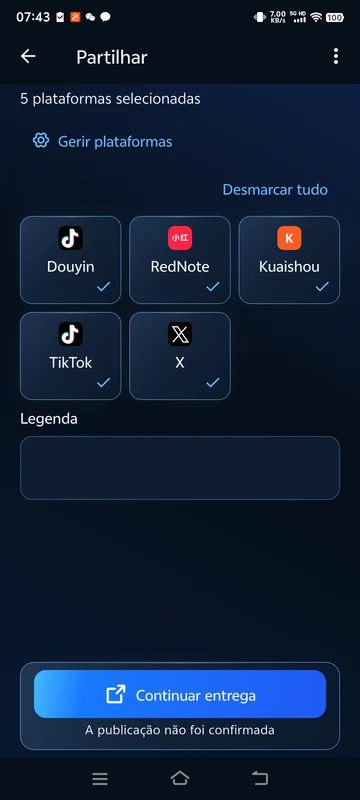 Interface Android real do BeTheClip